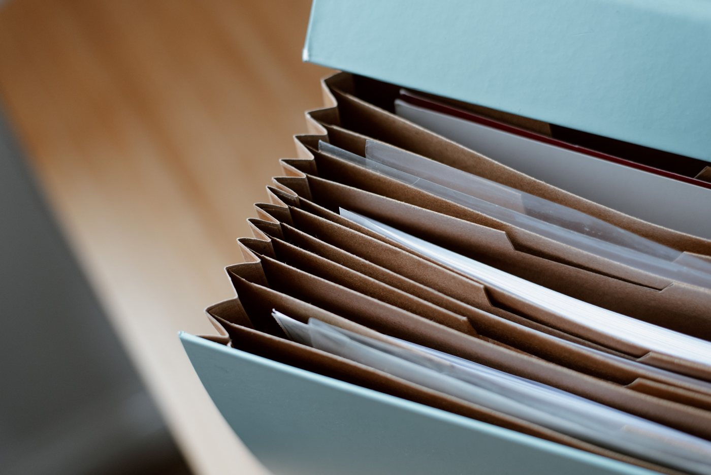 File folder full of loan documents